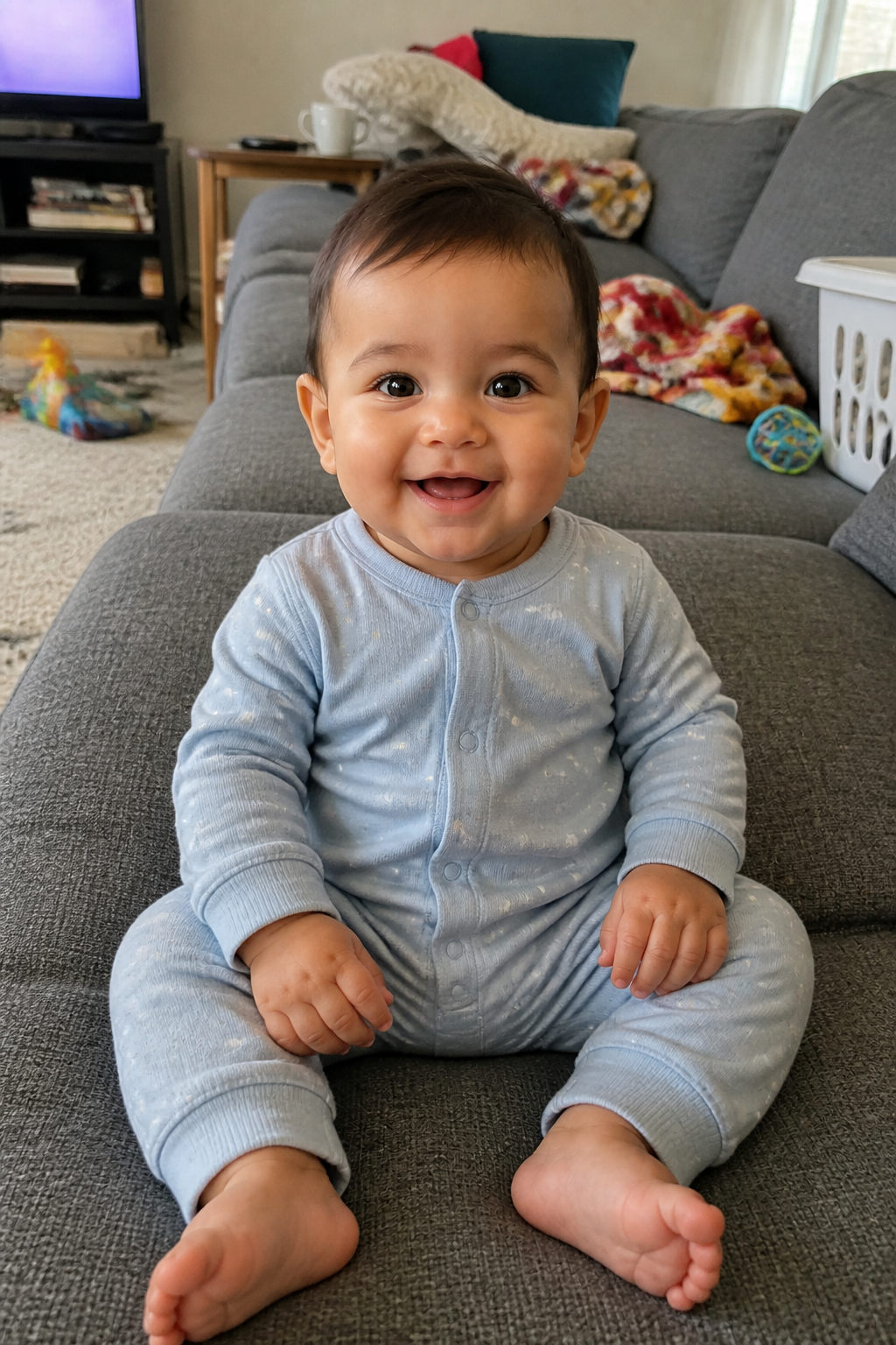 Ordinary baby snapshot before portrait creation